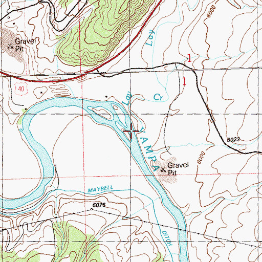 Topographic Map of Lay Creek, CO