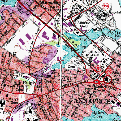 Topographic Map of Adams Park Elementary School, MD