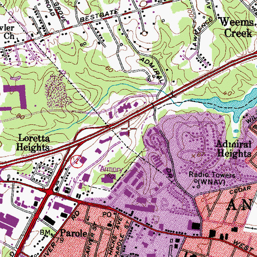 Topographic Map of Annapolis Business Plaza, MD