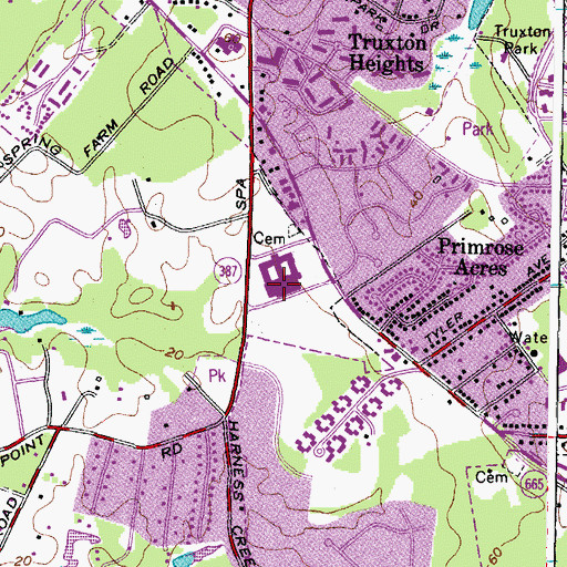 Topographic Map of Annapolis Middle School, MD