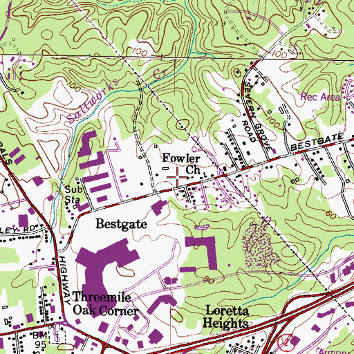 Topographic Map of Annapolis Plaza Shopping Center, MD