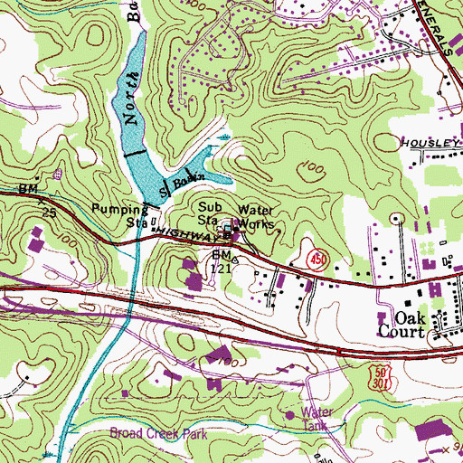 Topographic Map of Annapolis Waterworks, MD