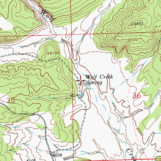 Topographic Map of Wolf Creek Spring, CO