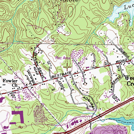 Topographic Map of Bestgate Park, MD