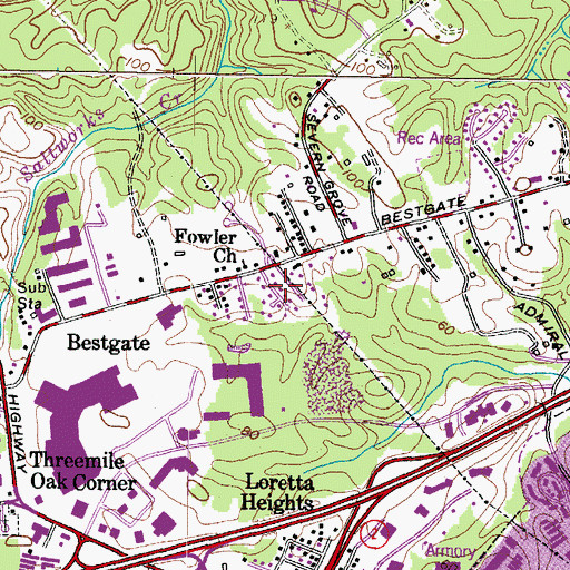 Topographic Map of Bestgate Terrace, MD