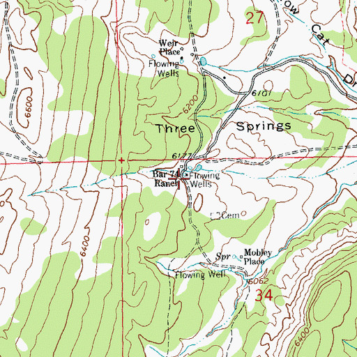 Topographic Map of Bar 74 Ranch, CO