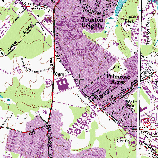 Topographic Map of Clock Tower Plaza Shopping Center, MD