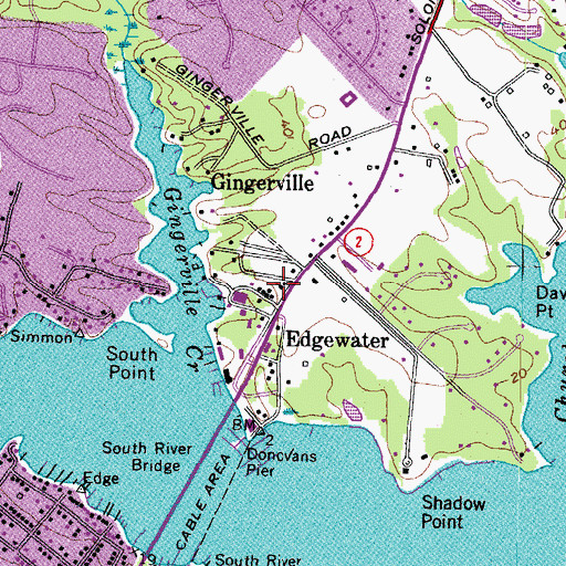 Topographic Map of Edgewater United Methodist Church, MD
