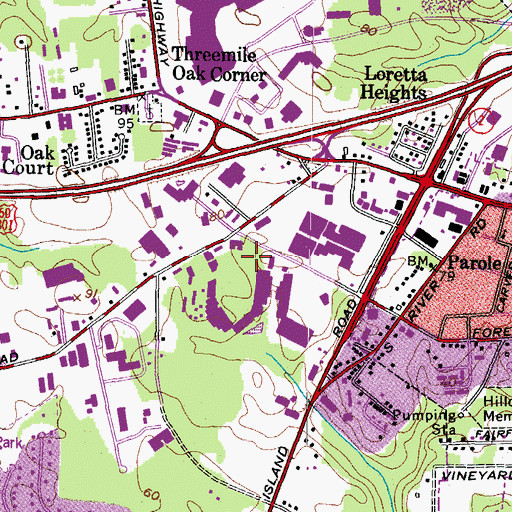 Topographic Map of Festival at Riva Shopping Center, MD