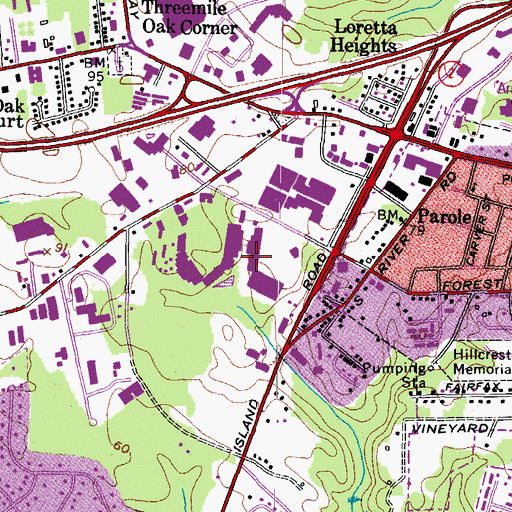 Topographic Map of Forest Plaza Shopping Center, MD