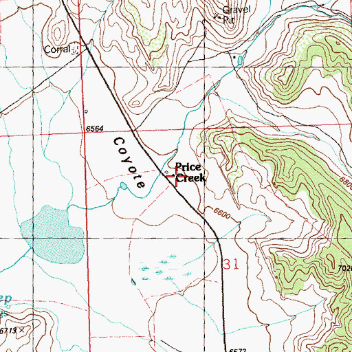 Topographic Map of Price Creek, CO
