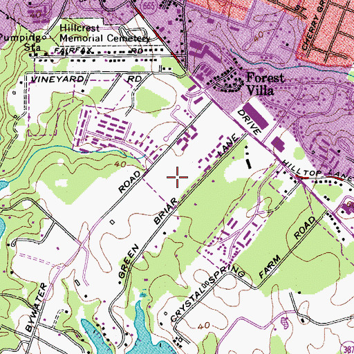 Topographic Map of Greenbriar Gardens, MD