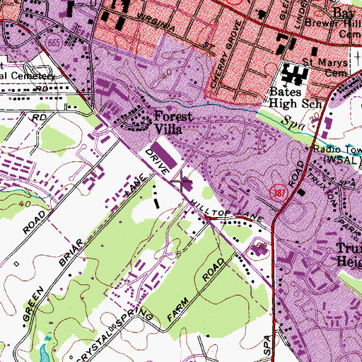 Topographic Map of Heritage Baptist Church, MD