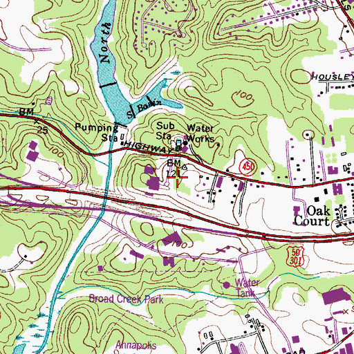 Topographic Map of Katcef Industrial Park, MD