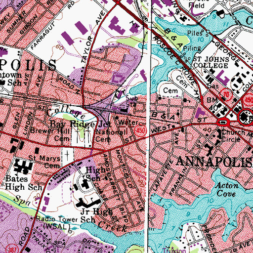 Topographic Map of Market Quay, MD