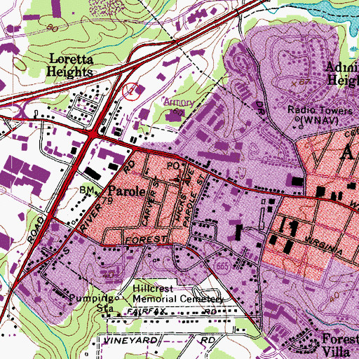 Topographic Map of Mount Olive Methodist Church, MD