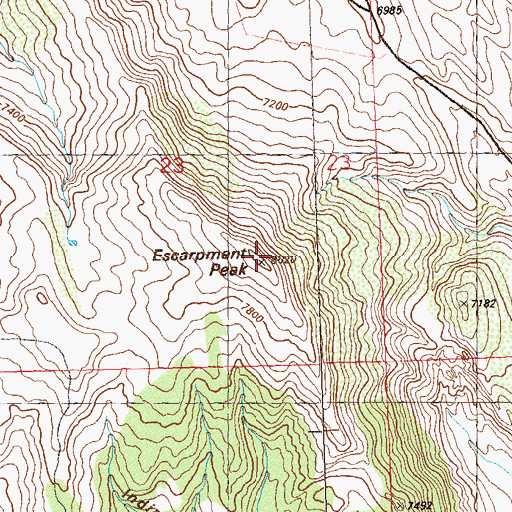 Topographic Map of Escarpment Peak, CO