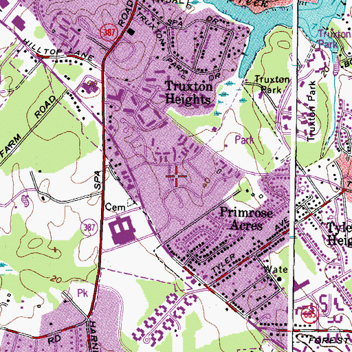 Topographic Map of Painters Hill, MD