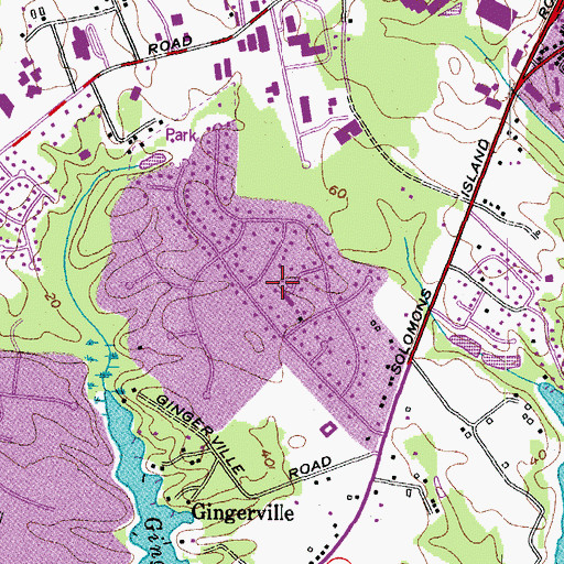 Topographic Map of Gingerville Manor Estates, MD