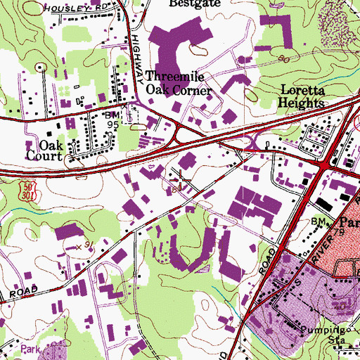 Topographic Map of Parole Professional Center, MD