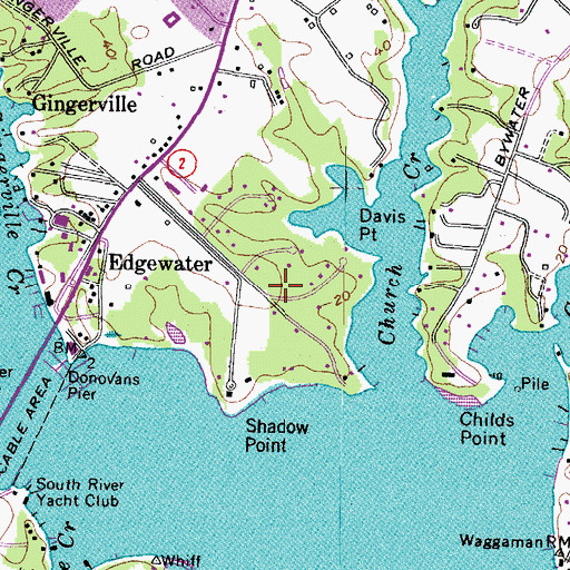 Topographic Map of Poplar Point, MD
