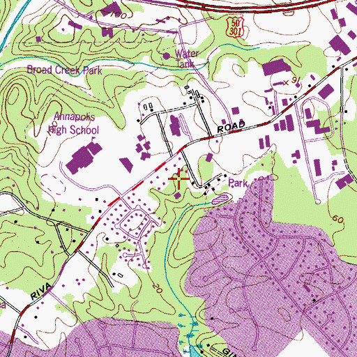 Topographic Map of Riva 400 Office Park, MD