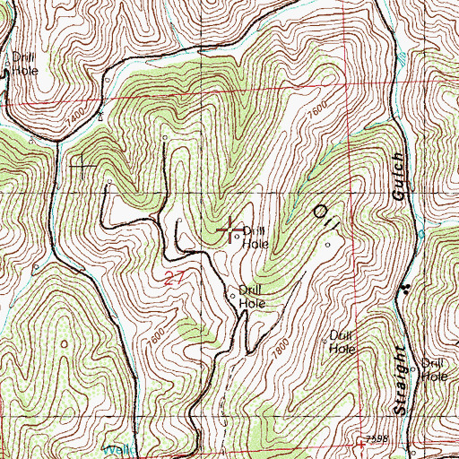 Topographic Map of Maudlin Gulch Oil Field, CO