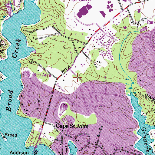 Topographic Map of Riva Trace, MD