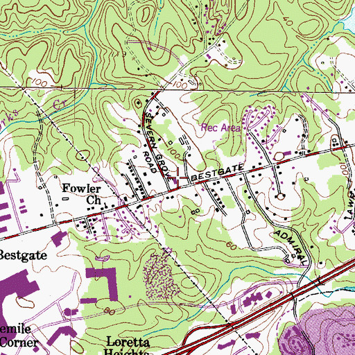 Topographic Map of Saint Philips Episcopal Church, MD