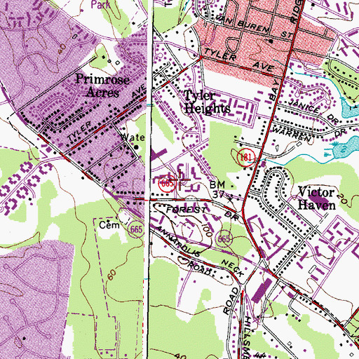 Topographic Map of Timber Creek, MD