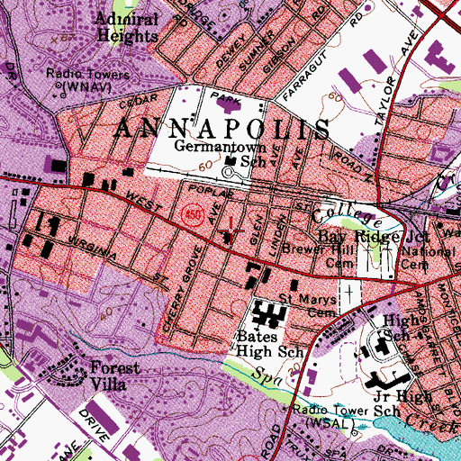 Topographic Map of Trinity United Methodist Church, MD