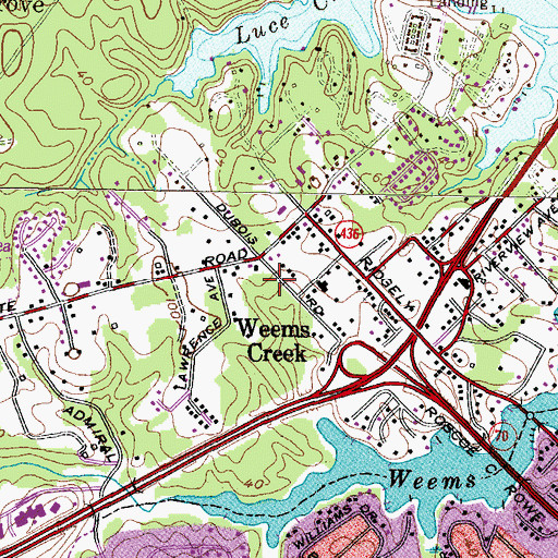 Topographic Map of Unitarian Church of Anne Arundel, MD