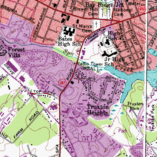 Topographic Map of Westwinds, MD