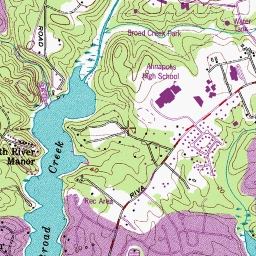 Topographic Map of Whiskey Bottom, MD