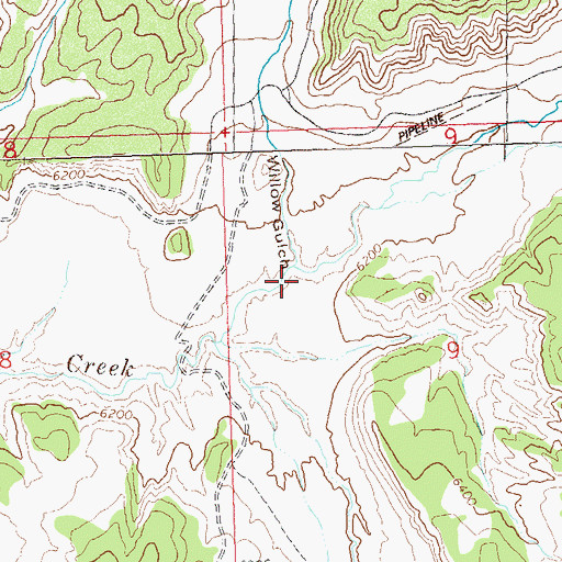 Topographic Map of Willow Gulch, CO