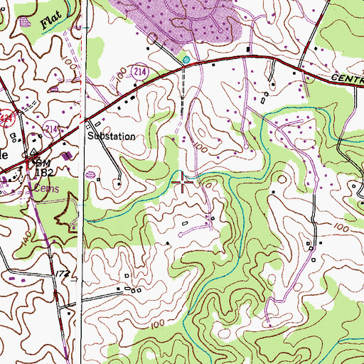 Topographic Map of Ashley, MD