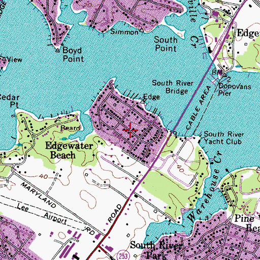 Topographic Map of Chestnut Hills, MD