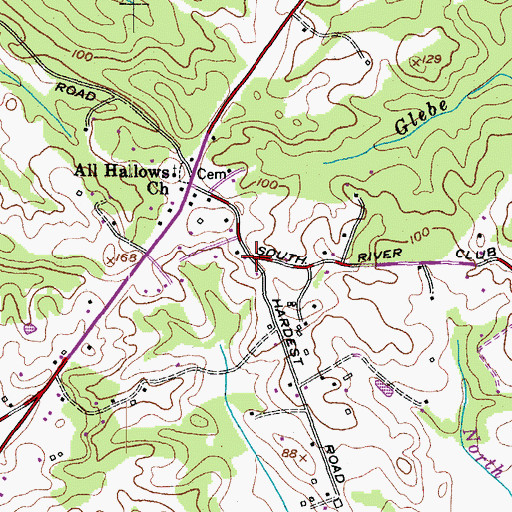 Topographic Map of Hardesty, MD
