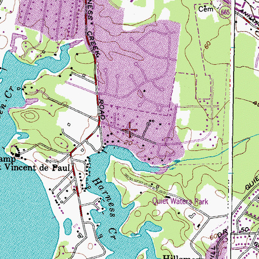 Topographic Map of Harkness Creek Park, MD