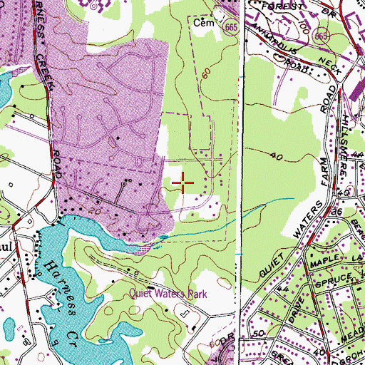 Topographic Map of Harness Woods, MD