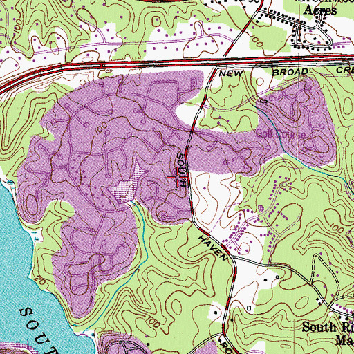 Topographic Map of Hidden Cove, MD