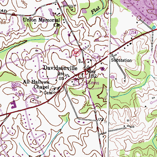 Topographic Map of Holy Family Roman Catholic Church, MD