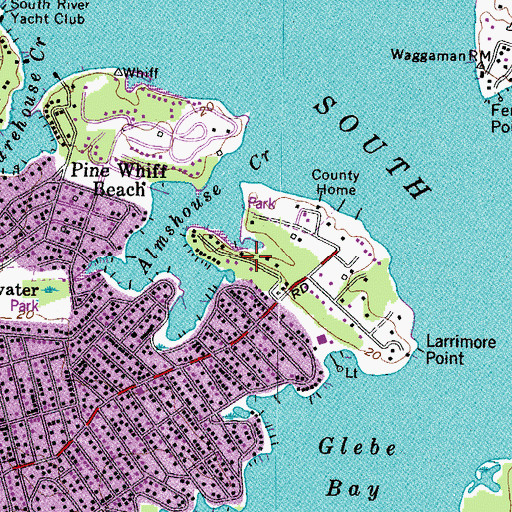 Topographic Map of Oakbluff, MD