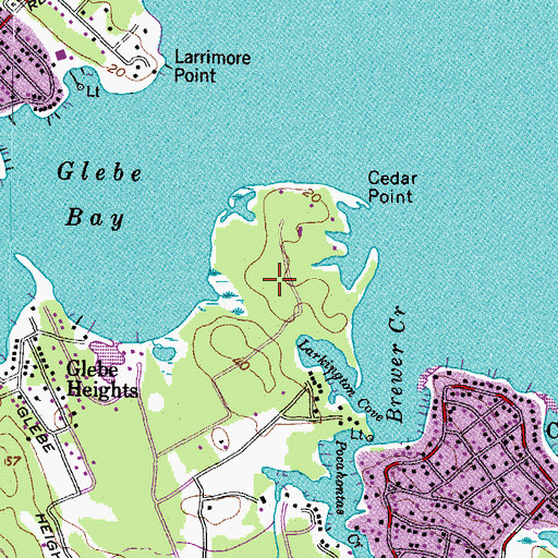 Topographic Map of Old Cedar Point, MD