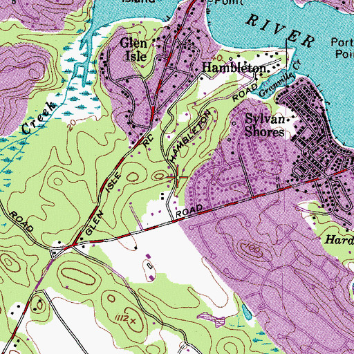 Topographic Map of Riva Farms, MD