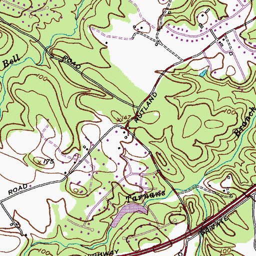 Topographic Map of Rutland, MD