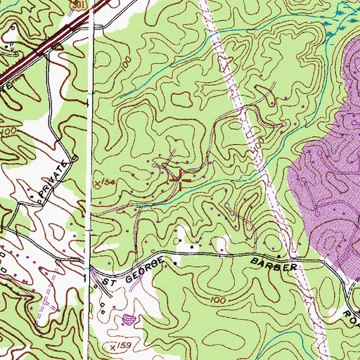 Topographic Map of South River Spring Lakes, MD