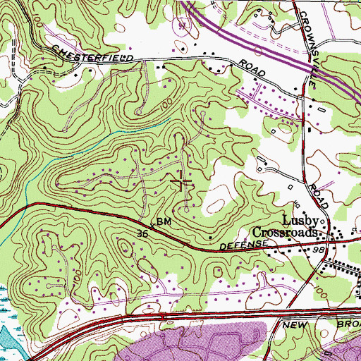 Topographic Map of The Ridges, MD