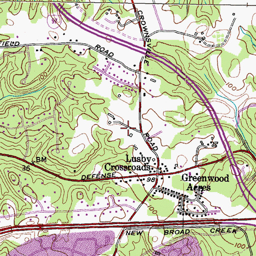 Topographic Map of Twin Hills, MD