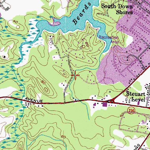 Topographic Map of Withernsea, MD